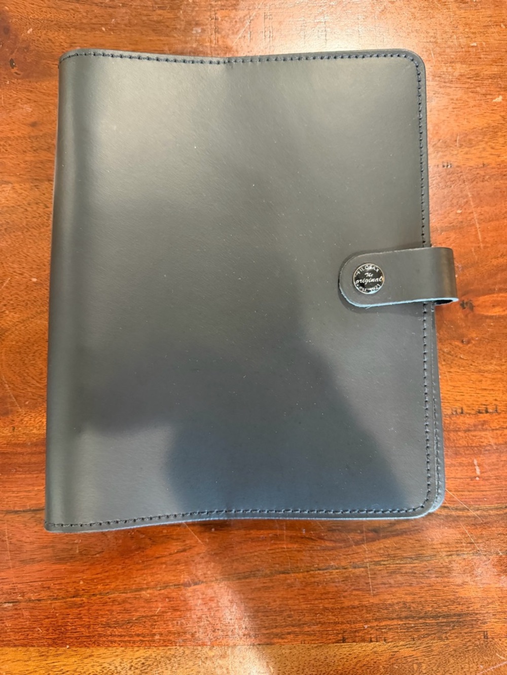 filoFAX A5 Black Leather Organizer with Snap Tab